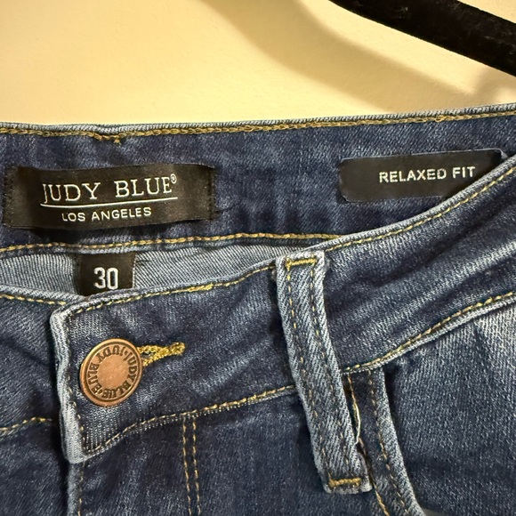 Judy Blue Dark Blue Relaxed Fit Jeans - Picture 2 of 6